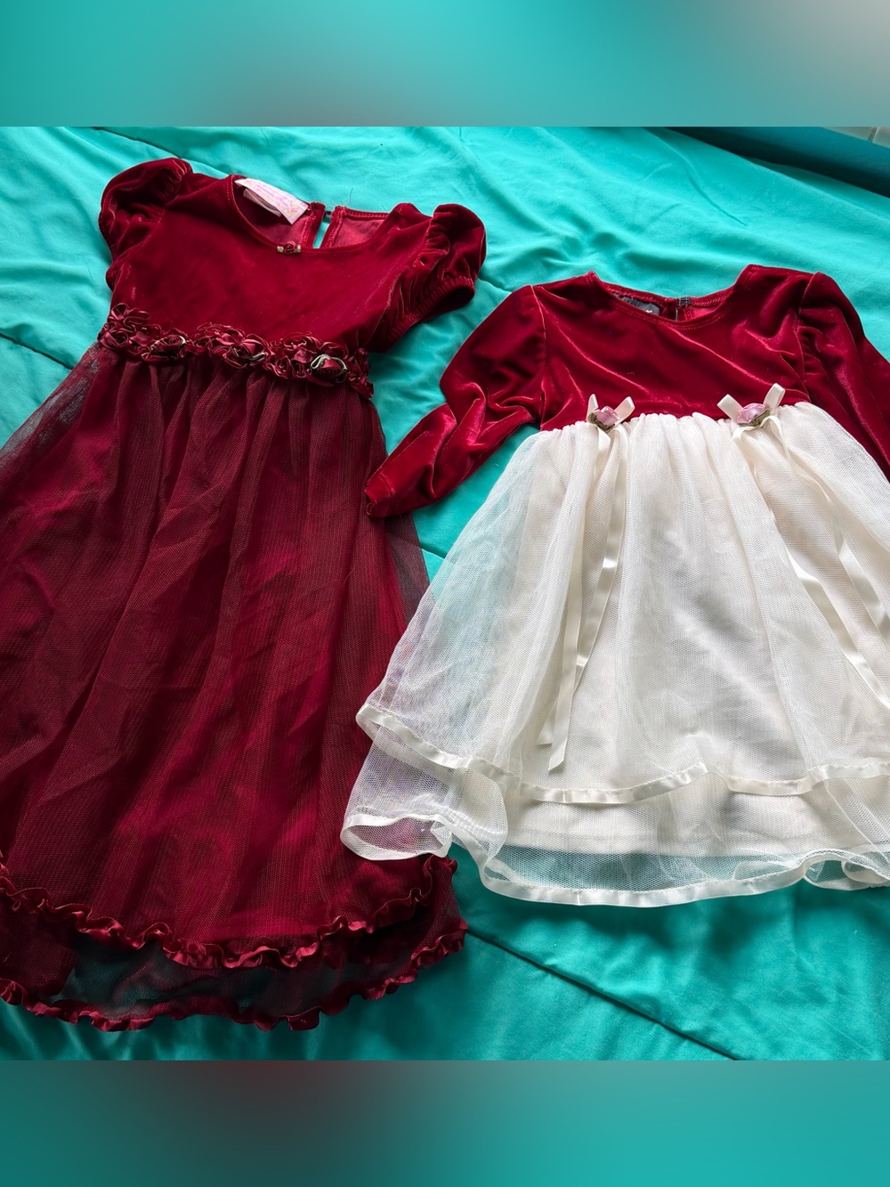 Girls Holiday Sister Dresses- Burgundy Velvet and Lace